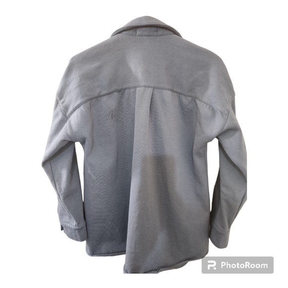Treasure & Bond Dark Grey Fleece Knit Button Down - Picture 3 of 6